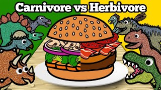 Carnivore vs Herbivore Dinosaurs | Dinosaur Food Matching Game with Hamburger Ingredients screenshot 4