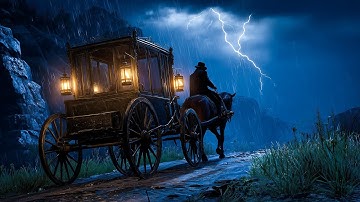 Driving a Horse Carriage Alone with a Thunderstorm at 3AM | RDR2 ASMR