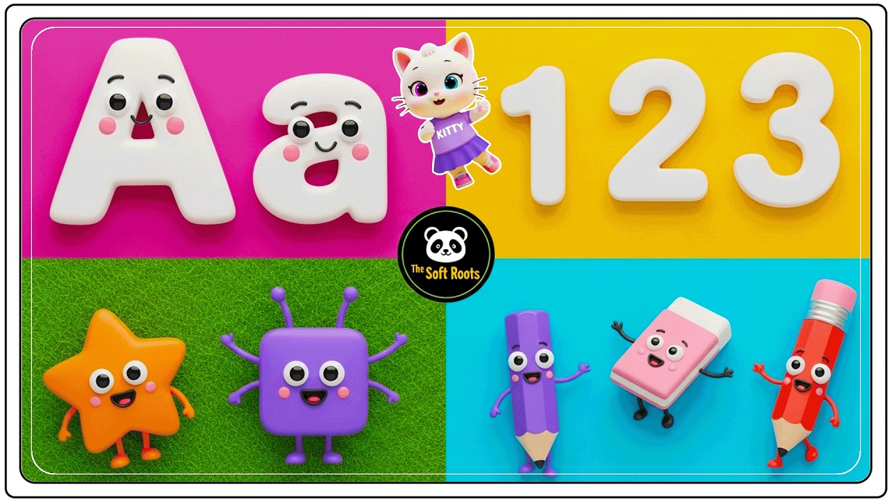 Preschool Learning activities for 3 year olds at home | Learn ABC Phonics Shapes Numbers Colors 🌈 thumbnail