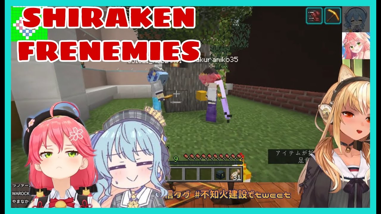 Shiranui Flare Got Affected By Miko n Suisei Shenanigans | Minecraft [Hololive/Eng Sub]