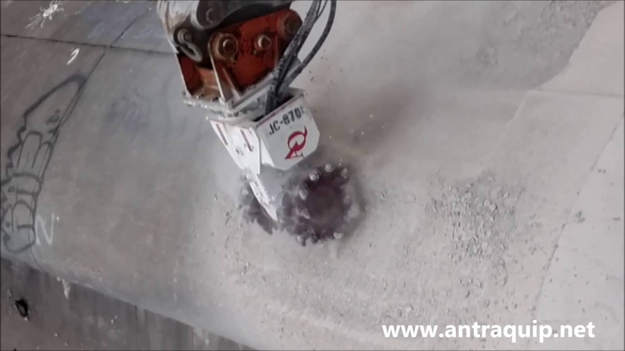 Demolition with Antraquip's AQ-4 Hydraulic Cutting Attachment