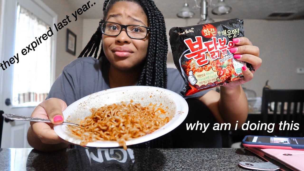 Spicy Noodle Challenge But With Expired Noodles Youtube