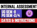 DU SOL INTERNAL ASSESSMENT DATESHEET UG SEM 8 PG SEM 2/4 MAY JUNE 2026
