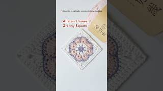 African Flower Granny Square Pattern.#crochet 🚫Video:No re-uploads, commercial use, remixes.
