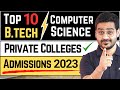 Btech cse top 10 private colleges best computer science colleges btech btechcolleges btechcse