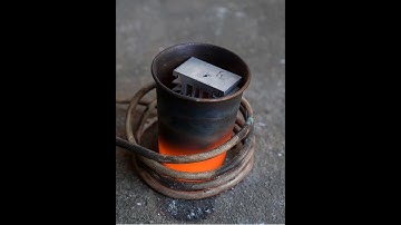 用感应加热来熔化铝块，能成功烧成铝水吗？ #物理 #科学 #科学实验 #感应加热