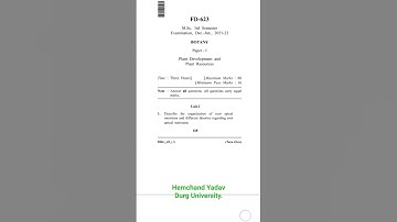 | Paper -1| MSc Botany - lll sem.| Previous Question Paper 2021-22| Gaurav Digital Classes|