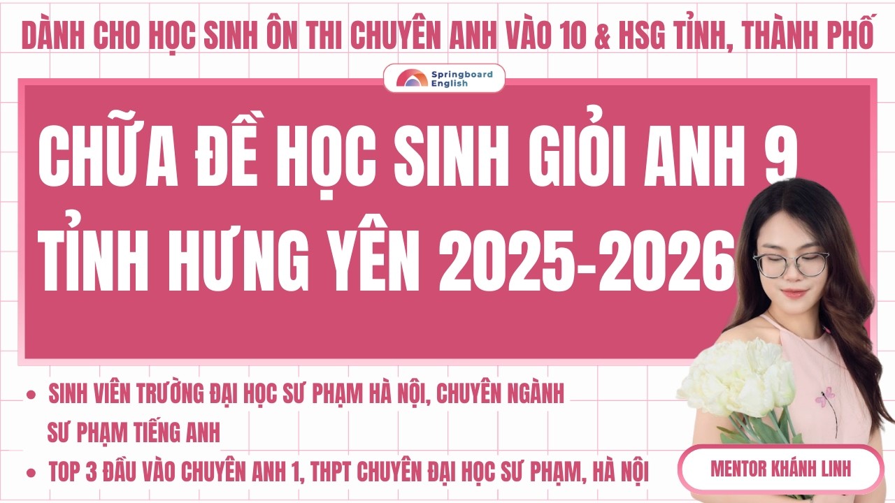 Đề thi HSG Tiếng Anh 9 tỉnh Hưng Yên năm 2025-2026 (Kĩ năng Đọc)
