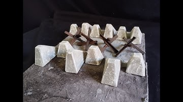 How to make dragons teeth and tank stops.. 1/35 scale scratch build modelling