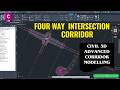 How to Create Four Way Intersection Corridor in AutoCAD Civil 3d | Civil 3d Intersection Wizard