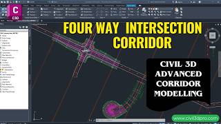 How to Create Four Way Intersection Corridor in AutoCAD Civil 3d | Civil 3d Intersection Wizard