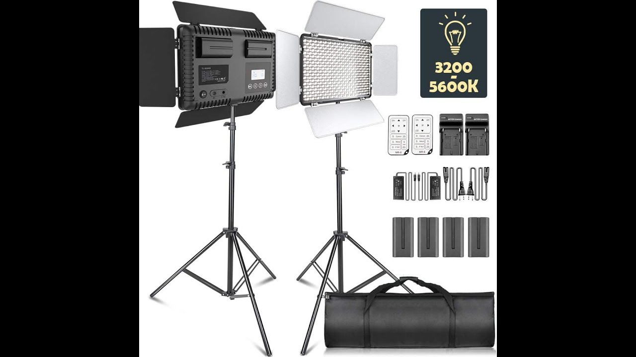 SAMTIAN LED Video Light, Dimmable Bi Color 600 LED Studio Lights