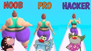 NOOB vs PRO vs HACKER 😱 in Fit 2 Fat | Oggy, jack, Bob Game Video Funny Gameplay GAME STaR PKS