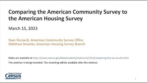 Comparing the American Community Survey to the American Housing Survey