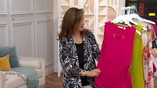 Susan Graver Liquid Knit Sleeveless A-Line Top w Grommet Detail on QVC