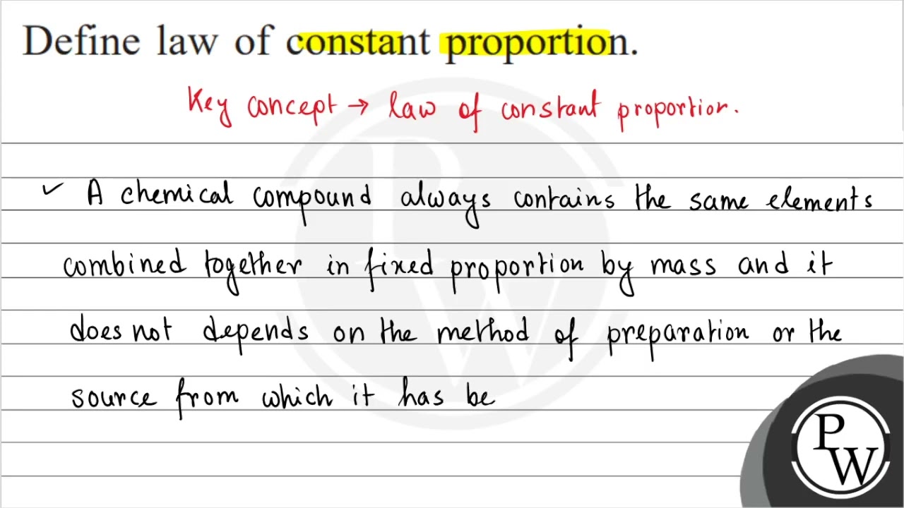Principle Of Constant Proportions