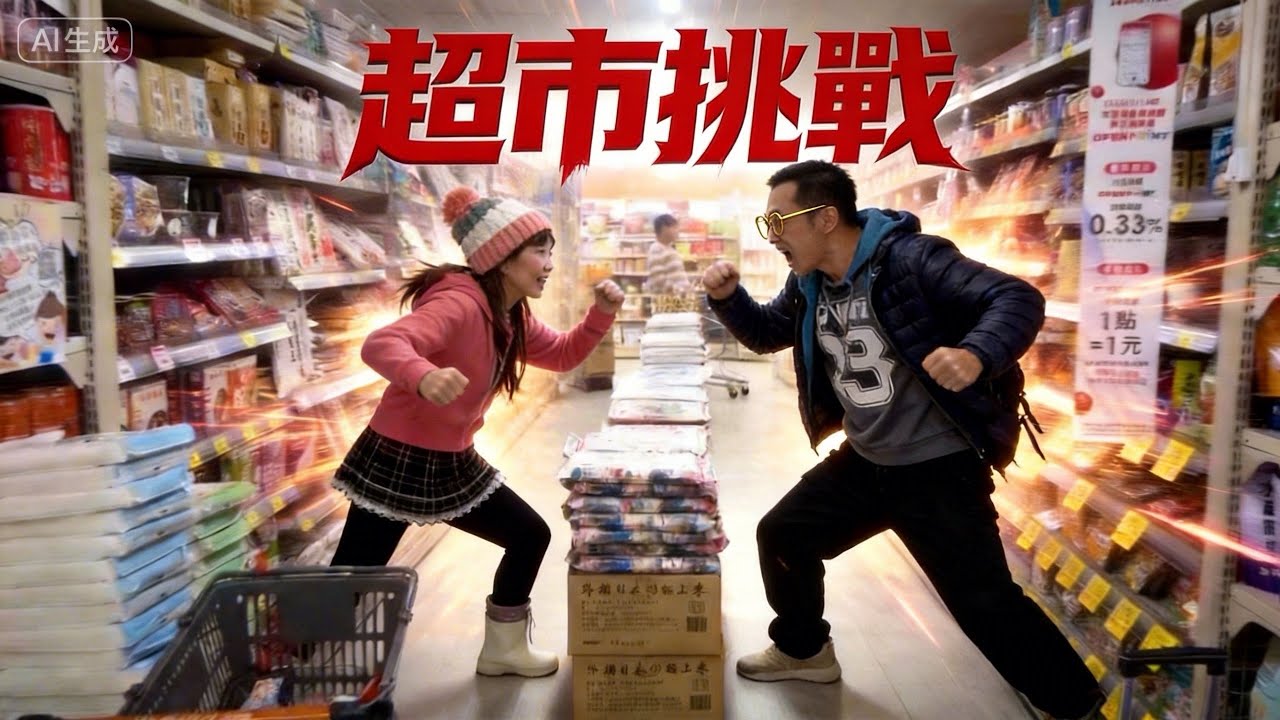#家庭#超市 我跟老婆發起了一個超市挑戰！