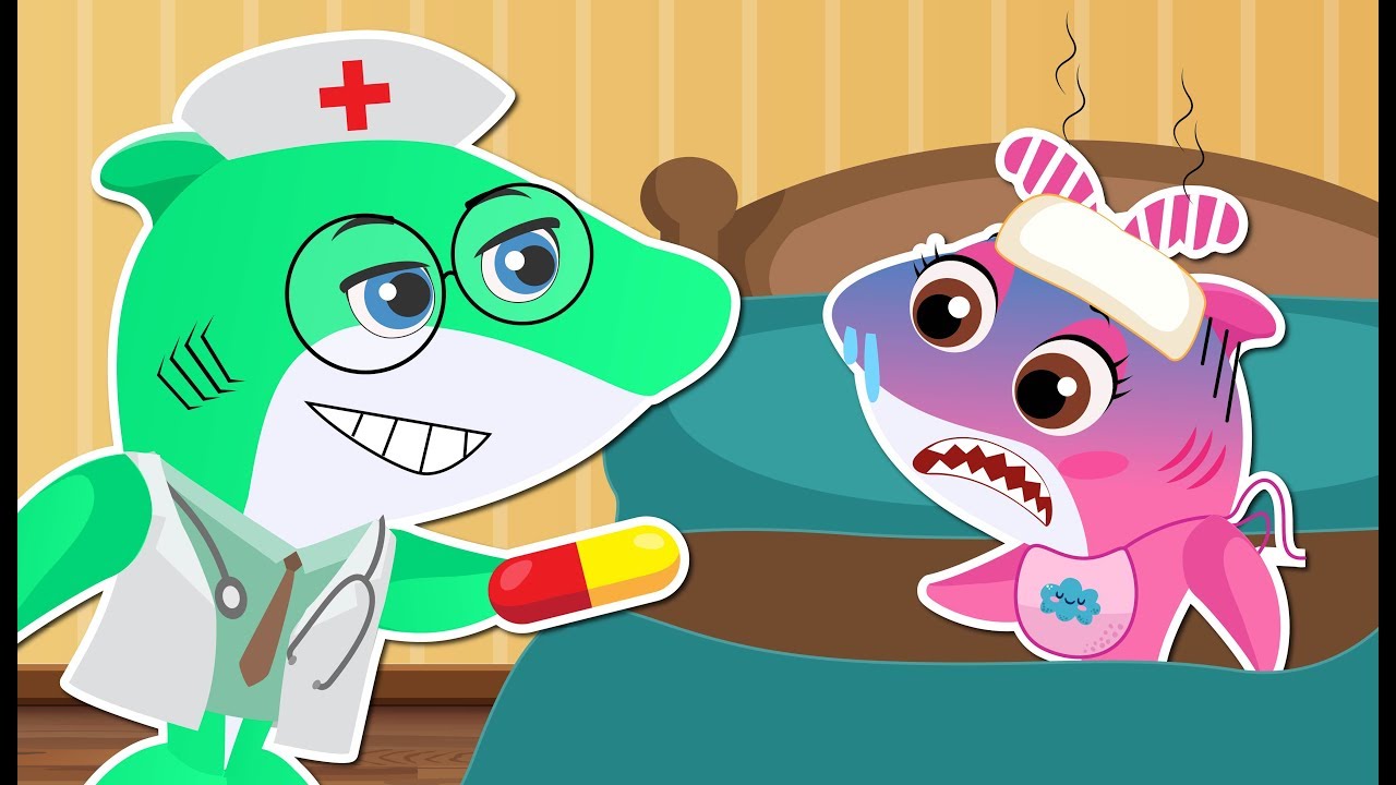 Baby Shark Gets Bad from Raining vs Doctor! Baby Shark Song and Nursery
