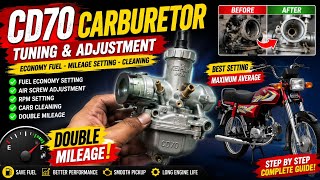 😱 CD70 Carburetor Tuning Secret Revealed! Fuel Economy Setting, Cleaning & Mileage Increase 2026 💯