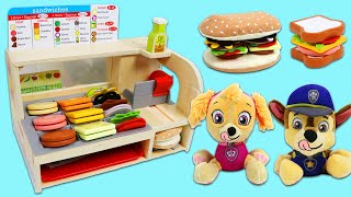 Paw Patrol Pups Huge Meal Time at DIY Sandwich Maker Toy Shop with Chase, Skye, Rubble, &amp; More!