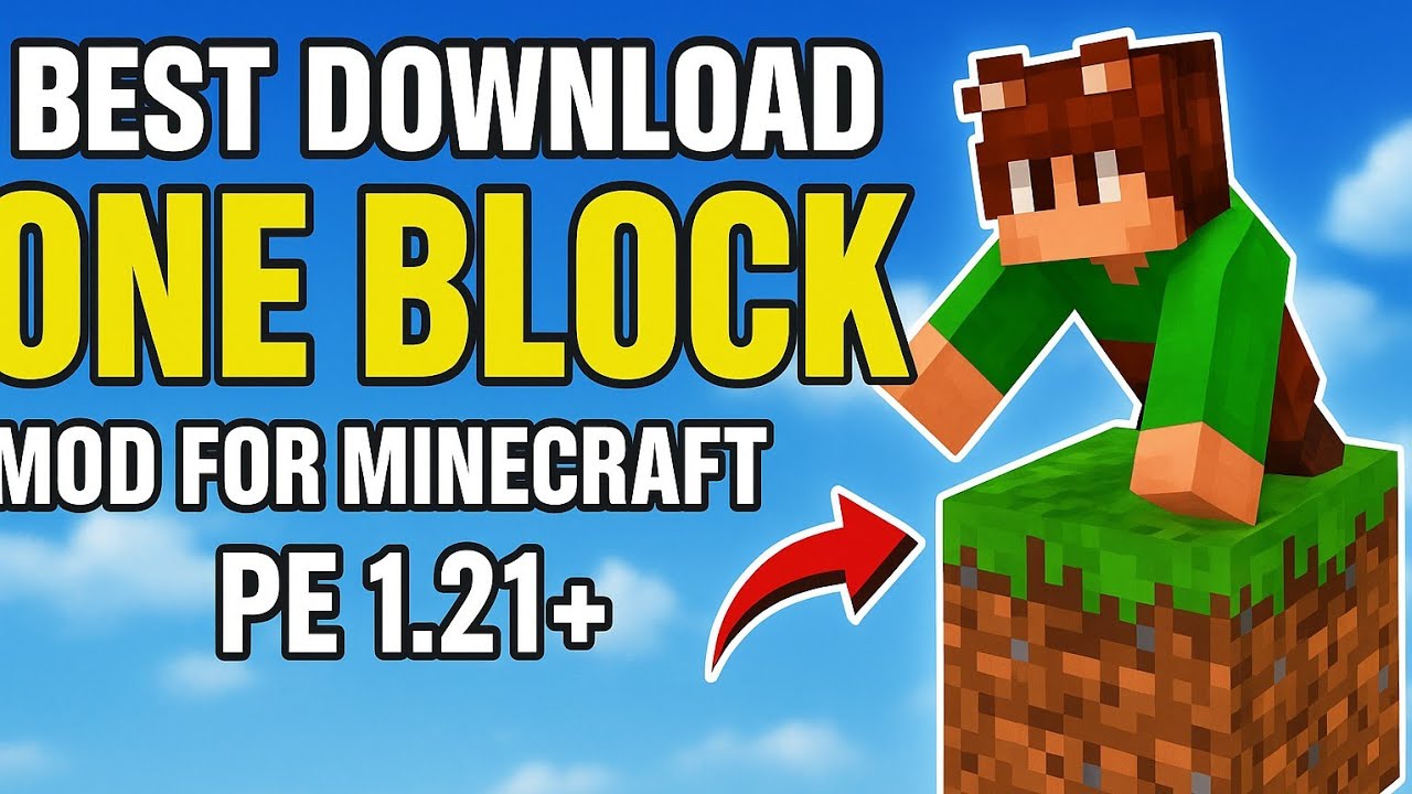 ONE BLOCK Mod for Minecraft PE 1.21+ | Best One block Mod Minecraft PE ...