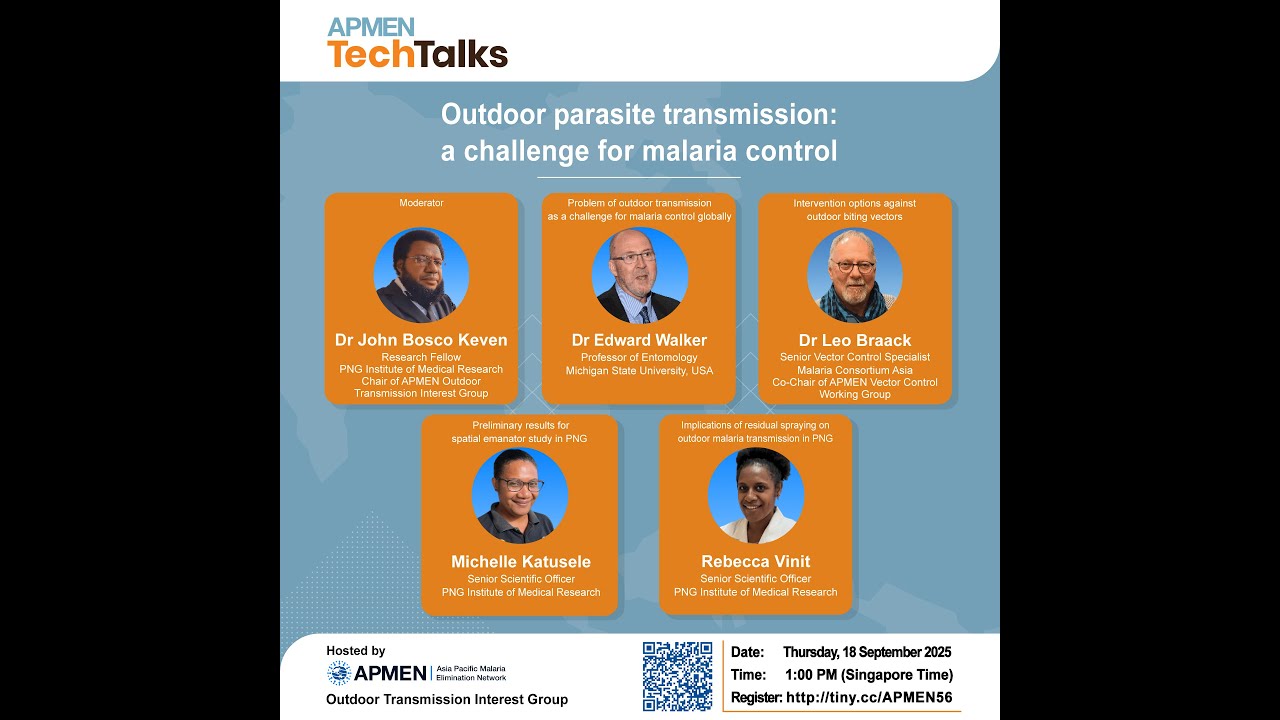 Outdoor parasite transmission - a challenge for malaria control | APMEN TechTalks