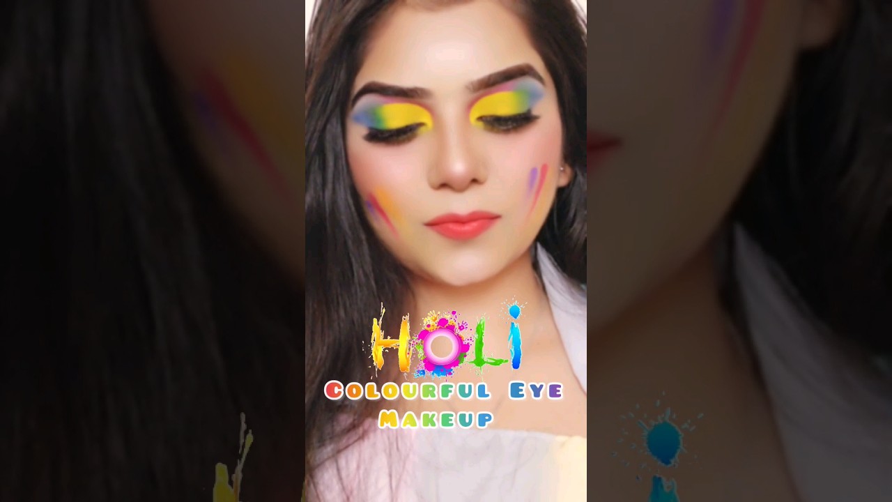 Holi makeup look| Colourful Eye makeup tutorial| 