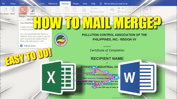 Mail Merge: Microsoft Excel to Microsoft Word