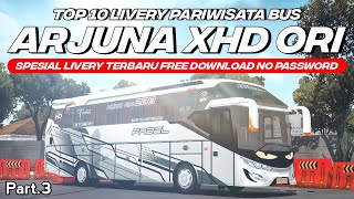 NEW UPDATE😋😋‼️ TOP 10 LIVERY PARIWISATA BUS ARJUNA XHD ORI Part.3 GRATIS NO PASSWORD | BUSSID V4.5 screenshot 4