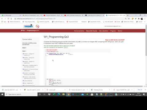programming in c++ nptel week1 assignment solution quiz and programs 2021