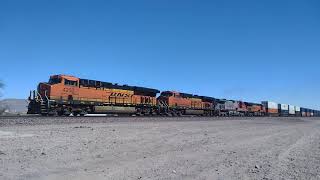 WB BNSF Domestic Intermodal Train Feat BNSF Bonnet In Daggett Ca! #bigbossrailfanner