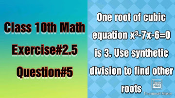One root of the cubic equation x³-7x-6=0 is 3. Use synthetic division to find the other roots