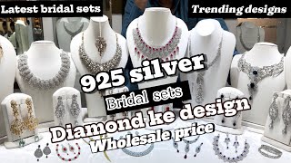 Latest bridal sets diamond designs in wholesale price (onyx silver jewellery) trending designs
