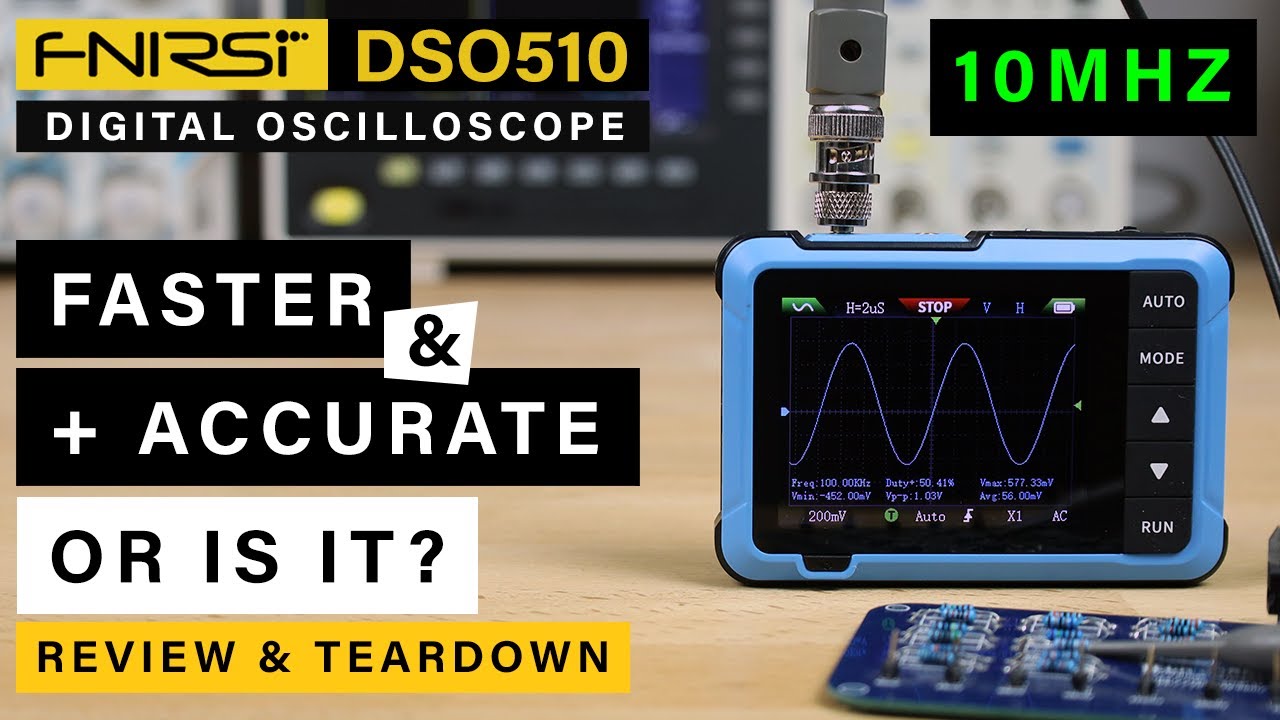 FNIRSI DSO-510  Oscilloscope + SG ⭐ 10Mhz, 48MSa/s  ⭐  14 Waveforms Signal Generator