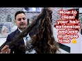 How to clean hair extension/ how to manage hair extension / how to do tangaled free hair extension