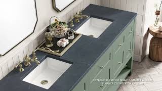 James Martin 72-inch Smokey Celadon Green Double Bathroom Vanity 330-V72-SC at BathVanityExperts