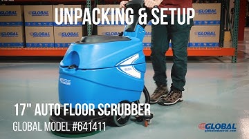 641411 Global Industrial Floor Scrubber Unpacking & Setup