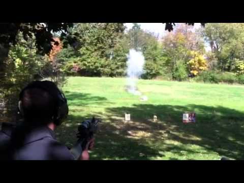 Exploding target detonation with an AR-15