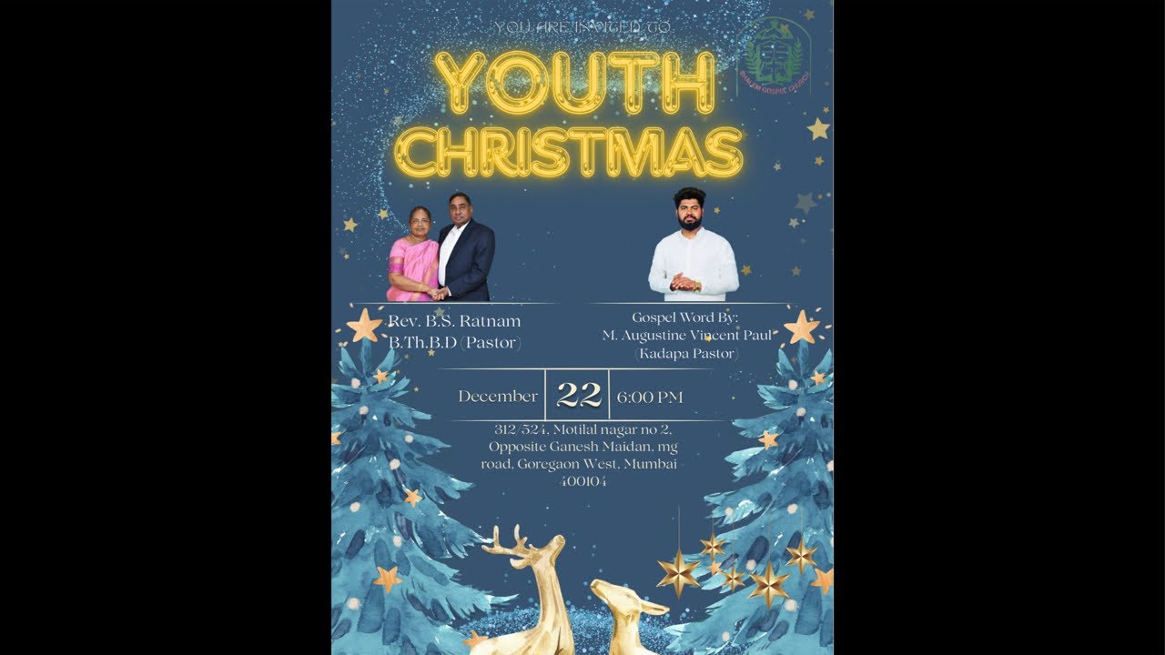 Youth Christmas Service | Worship |Message: Pastor Augustine Vincent Paul | Shalem Gospel Church