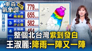 整個北台灣紫到發白！王淑麗示警「降雨一陣又一陣」東北季風仍挾大量水氣
