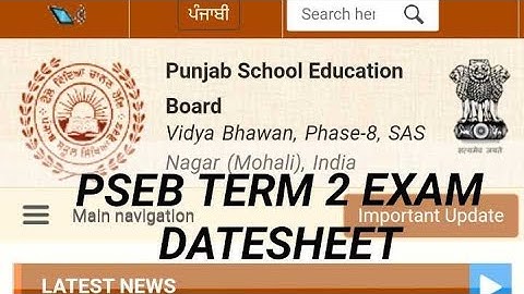 PSEB TERM 2 EXAM DATESHEET 2022