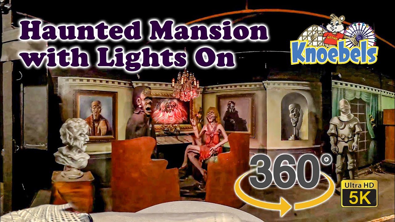 Vr 360 5k Lights On Knoebels Haunted Mansion On Ride Pov 2021 06 26 Youtube 