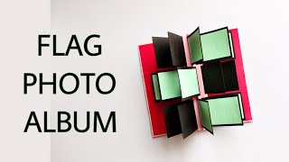 FLAG PHOTO ALBUM | PHOTO BOOK TUTORIAL | FAN FOLD SCRAPBOOK IDEAS | MINI PHOTO BOOK
