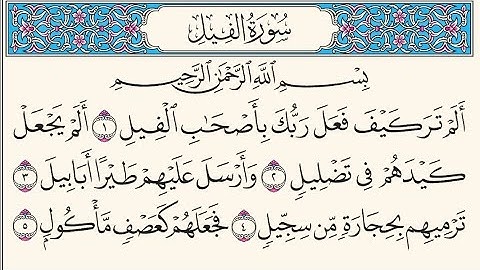 أَلَمْ تَرَ كَيْفَ فَعَلَ رَبُّكَ بِأَصْحَابِ الْفِيلِ  سورة فيل