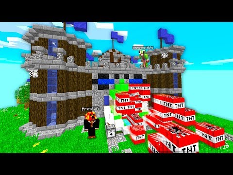 MINECRAFT 2v2 TNT WARS! DEFEND YOUR CASTLE! (Last King Standing with Unspeakable!)