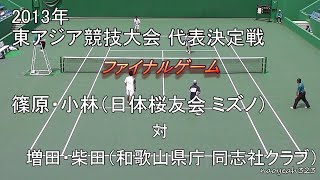 【ファイナルゲーム】2013年 東アジア競技大会 代表決定戦 篠原・小林（日体桜友会・ミズノ） 対 増田・柴田（和歌山県庁・同志社クラブ）