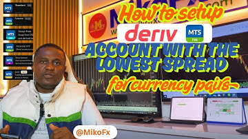 How to setup a deriv MT5 account with the lowest spread for currency pairs