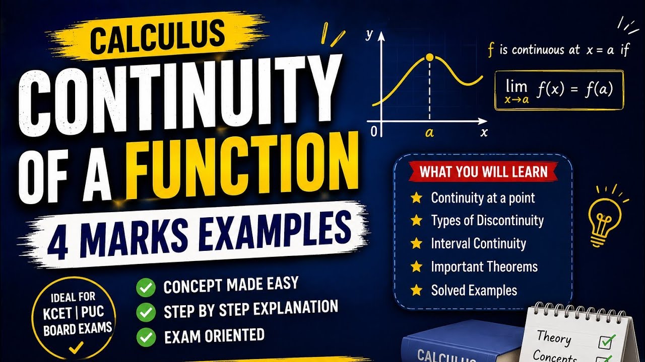 Continuity of Functions Explained Easily 🔥 Important 4 marks examples ...