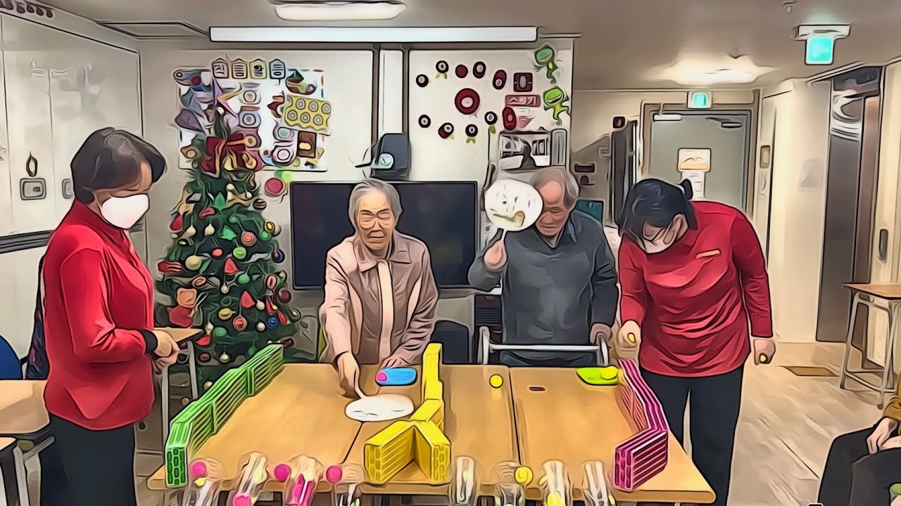 2023.11.14 신체프로그램 | 탁구공 부채 | 나는 이기러 나왔다 | 그래서 나는 반드시 이길 것이다 | 오늘의 승부욕