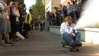 Newton's 3rd Law Explained with Skateboard, Rocket